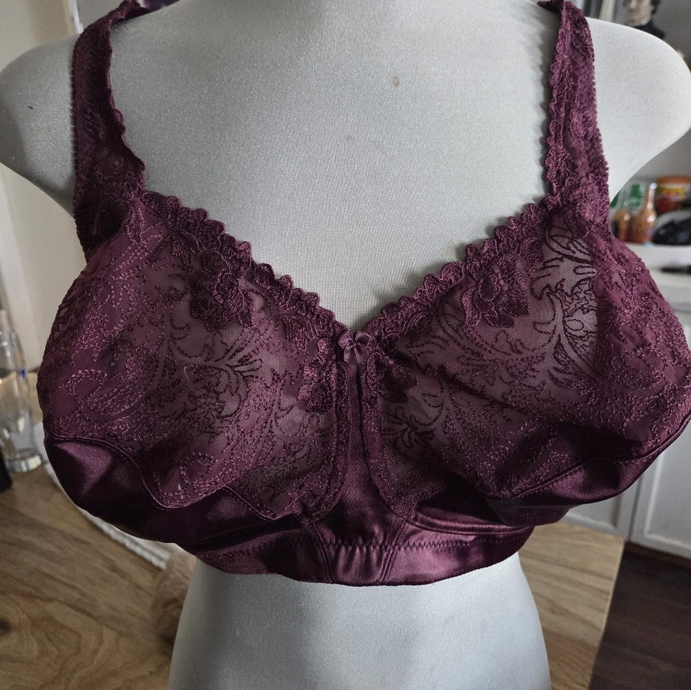 Lunaire Lace Trim Underwire Bra 46DD,JAVA